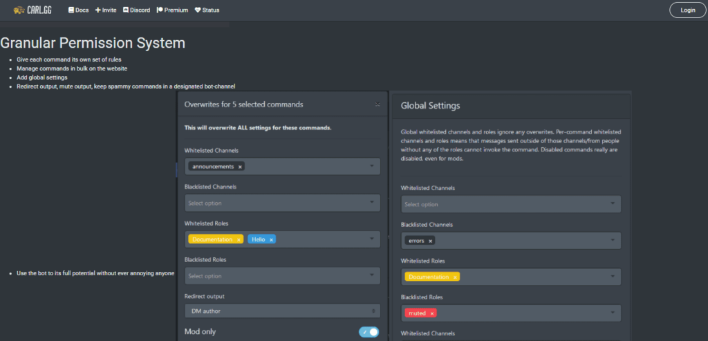 Carl-bot Dashboard