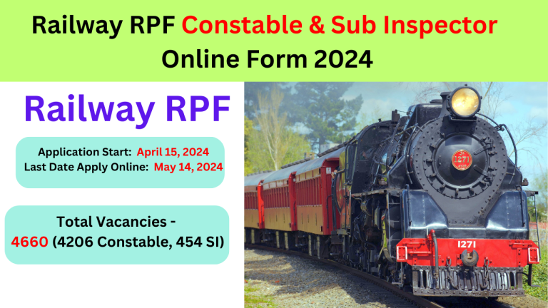 Railway RPF Constable / Sub Inspector Online Form 2024